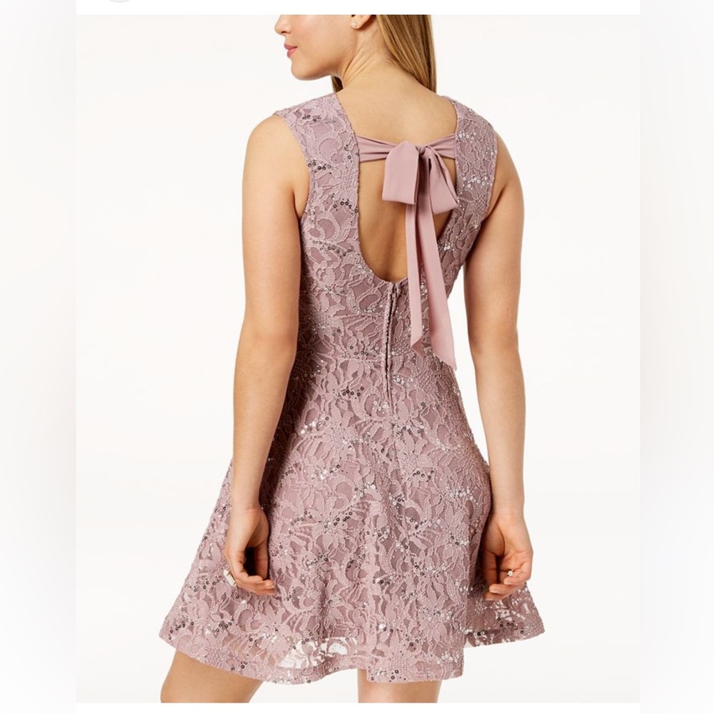 Like New Speechless Dusty Rose Sequin Glittery Shimmer Sexy Dress 7